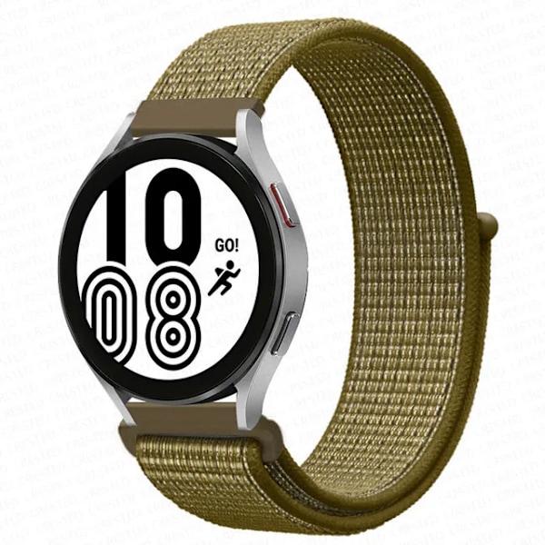 Nylon Loop Band för Samsung Galaxy Watch 6 4 7 classic/5 Pro/active 2/Gear S3 20mm/22mm Armband Huawei watch GT 2e 3 pro rem olive flak 36 22mm