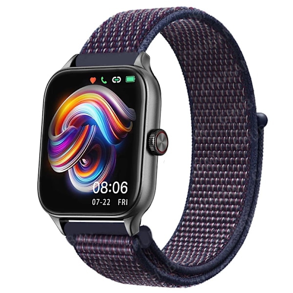 20mm 22mm Nylon Loop band för Amazfit GTS4/2/3/3pro/2e/GTS2 Mini/GTR 4 42mm/47mm/GTR2/2e/stratos armband Amazfit bip rem 24 Indigo 22mm