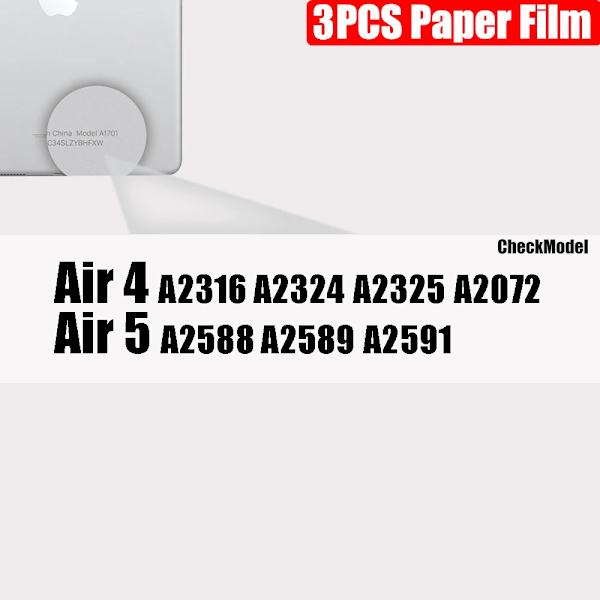 3 st Pappersliknande Skärmskydd för iPad 9:e Generationen 8 7 6 Air 5 4 10:e Pro 11 10.5 9.7 Mini 4 5 6 Inget Glas 3pcs air 4 5