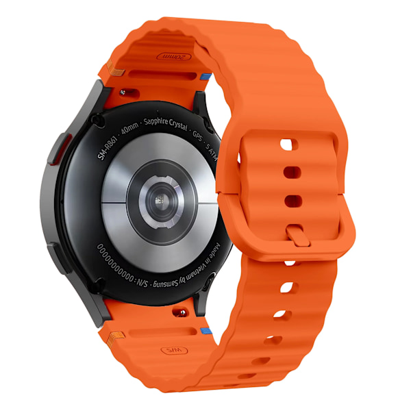 Originalt silikonarmband för Samsung Galaxy Watch 7 FE 6 4 Classic 5 pro 44mm 40mm 43mm 47mm 45mm Armband Galaxy Watch6 7 Rem Orange Galaxy 4 40mm 44mm