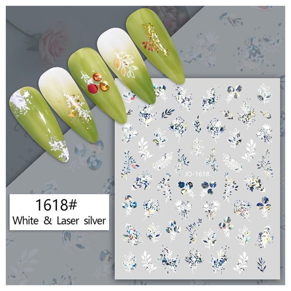 3D Hollow Nail Stickers Butterfly Decals Ripple Print för Nail Art Decoration 1618