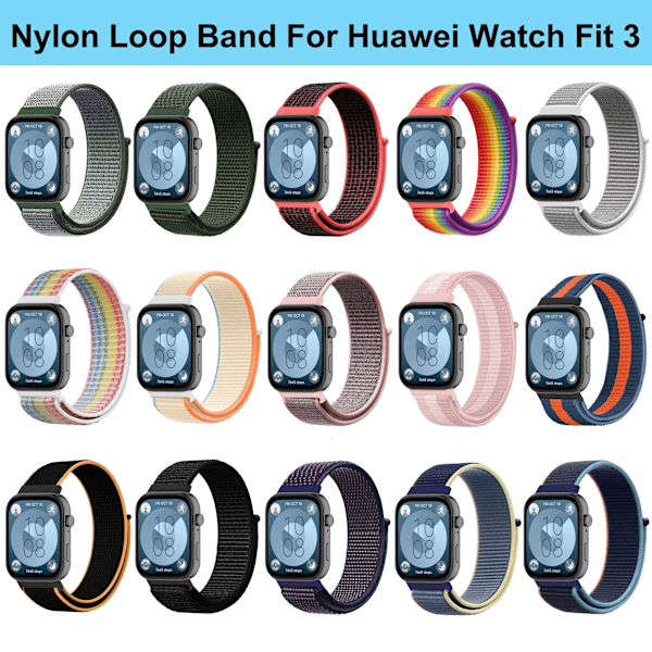 Nylonarmband för Huawei Watch Fit 4 3 Vävda Sport Smartwatch Armband Correa Huawei Watch Fit 4/4 Pro Armband Klockarmband Official black Huawei Watch Fit 4