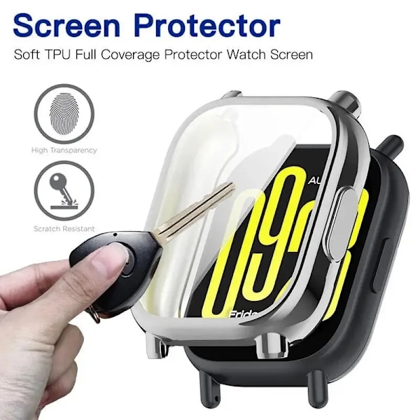 Skärmskyddsfodral med full täckning för Xiaomi Redmi Watch 5 Active Lite Fodral Härdat Glas Anti-repor Film Stötfångare Skyddande Black PC ForRedmiWatch5Active