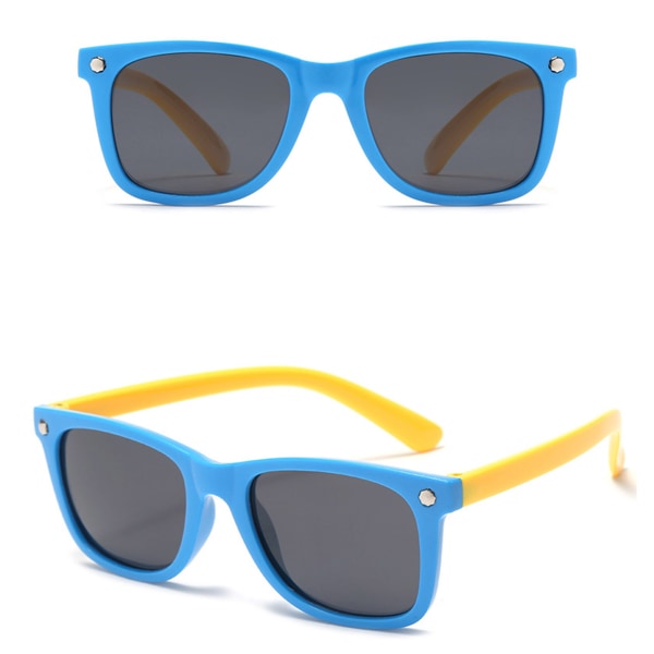 Barn polariserade strandsolglasögon, halkfria, ultralätt blue-yellow