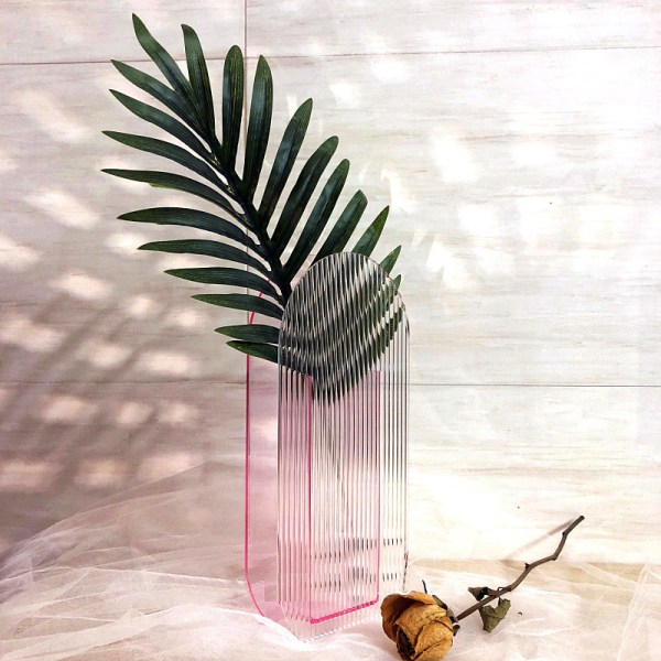 Blomvas färgglad modern modern design blommig behållare dekoration för hemmakontoret pink