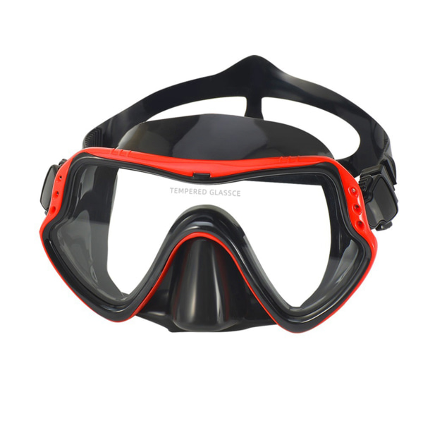 Full Dry Snorkeling Dykmask Utomhusdykning Snorkelmask Dykutrustning red frame black