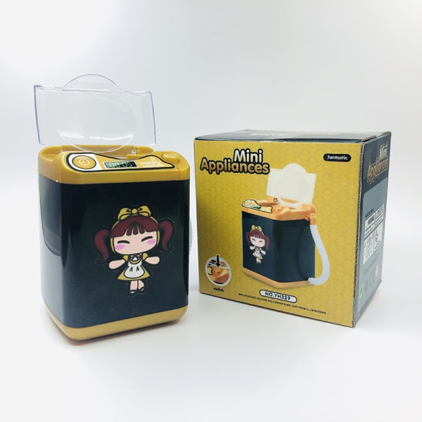 Mini Tvättmaskin för Powder Puff Brush Simulering Tvättmaskin Toy Mini Home gold