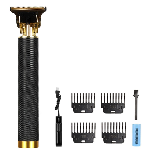Elektrisk hårklippare Hårtrimmer för USB uppladdningsbar elektrisk rakapparat Skägg Barbers hårklippning bamboo gold