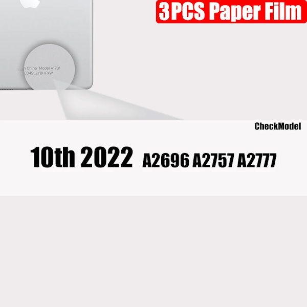 3 st Pappersliknande Skärmskydd för iPad 9:e Generationen 8 7 6 Air 5 4 10:e Pro 11 10.5 9.7 Mini 4 5 6 Inget Glas 3pcs 10th
