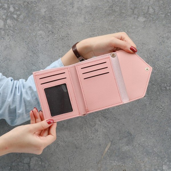 Kvinnor Korta Plånböcker Minimalistisk Elegant Plånbok Fickväska Med Spänne för Kvinnor Flickor Ny dark pink