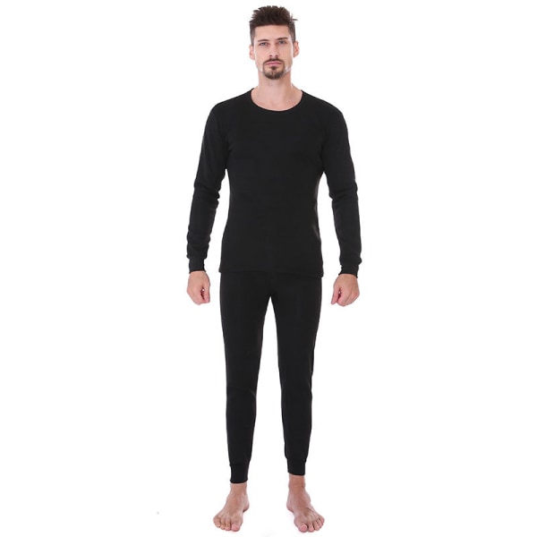 Heta herrpyjamas vintervarma thermal Long Johns Sexiga svarta thermal b xl