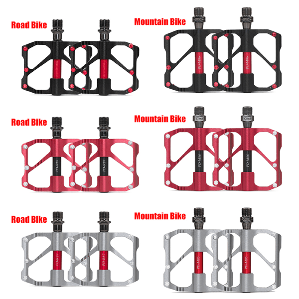 Aluminiumlegering 3 kullager Mountainbikepedaler Plattform Cykel platta legeringspedaler gray mountain bike