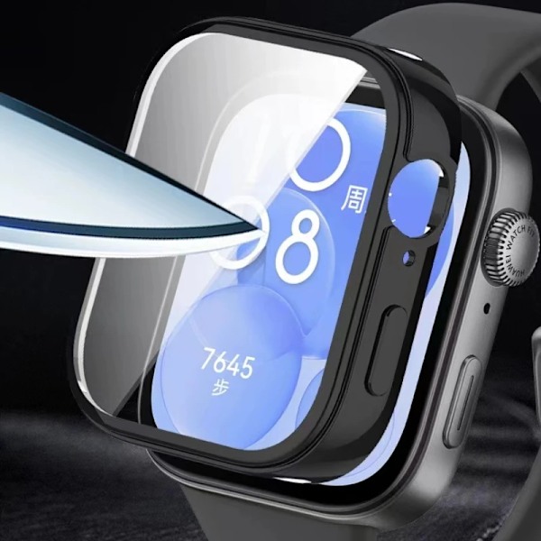 Mjukt TPU-skal för Huawei Watch Fit 3, heltäckande skyddande skärmskydd för Huawei Watch Fit 3, anti-fall skyddstillbehör Silver