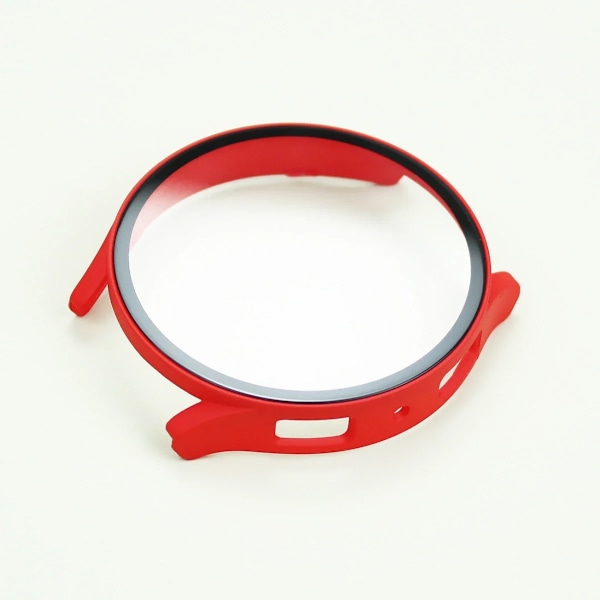 Härdat glas + Skal för Samsung Galaxy Watch 7/6/5/4 44mm 40mm Full PC bumper skärmskydd Galaxy Watch FE Tillbehör Red 06 Galaxy 5 4 44mm