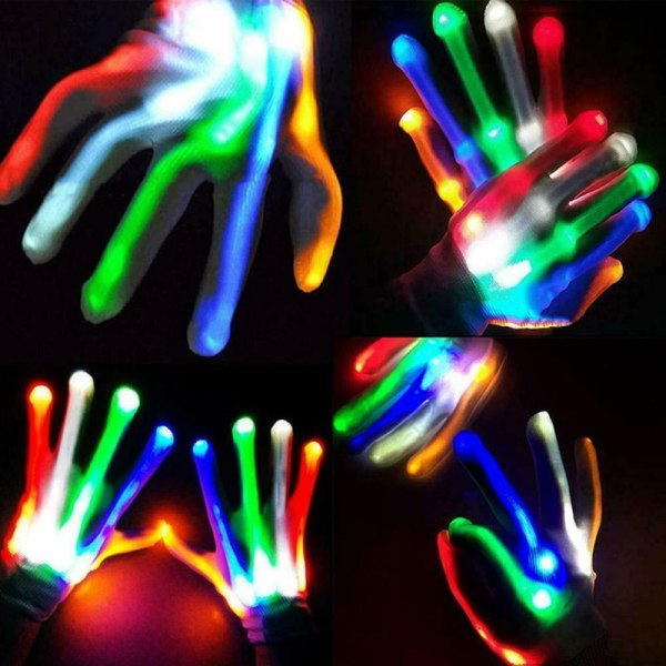 LED-glödande handskar Halloween-festljusrekvisita Lysande blinkande handbenshandskar green 1pair