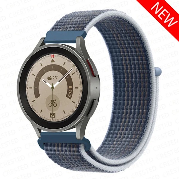 Nylon Loop Band för Samsung Galaxy Watch 6 4 7 classic/5 Pro/active 2/Gear S3 20mm/22mm Armband Huawei watch GT 2e 3 pro rem Storm Blue 20mm