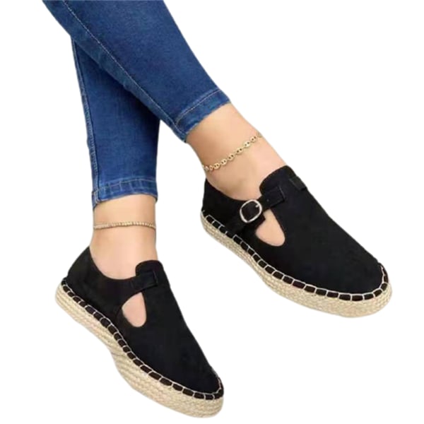 Slip-On Walking Shoes Damer Flat Loafers Casual Andas Anti-Slip Skor Andas black 39