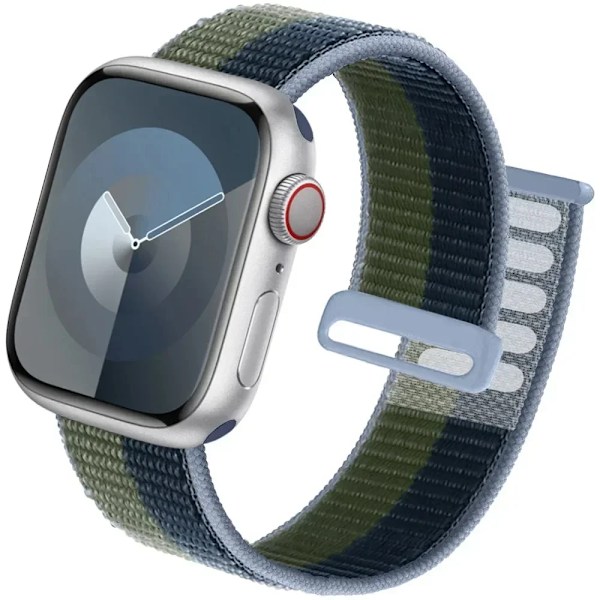 Nylon Loop för Apple Watch Armband Ultra2 49mm 44mm 40mm 45mm 41mm 42mm Armband iwatch Serie apple watch band 9 8 se 7 6 5 3 abyss blue green 102 41mm-40mm-38MM