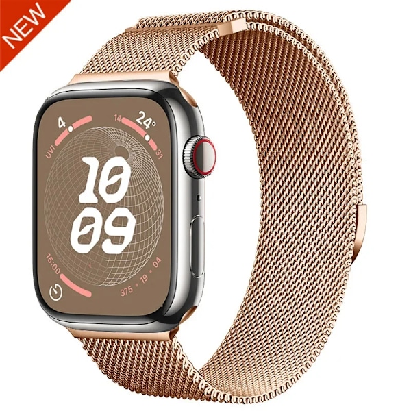 Milanese Armband för Apple Watch 10 46mm 42mm Band Magnetiskt Armband för iWatch Ultra 49mm 9 8 7 6 5 SE 45mm 41mm 44mm 40mm Armband BROWN Series 10 42mm