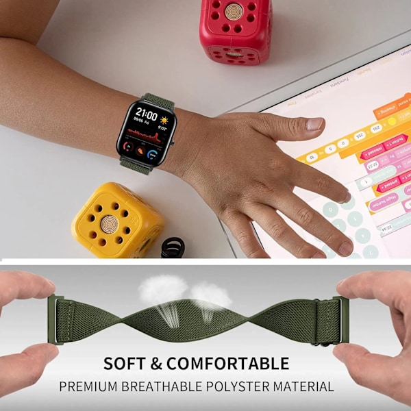 Armband för Redmi Watch 5 Active/5 Lite tillbehör Ersättningsarmband Elastisk Böhmen Nylon Correa armband Redmi Watch 5 Lite Zebra white Redmi watch 5 lite
