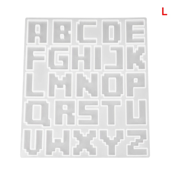 DIY Crystal Silikon Epoxiharts Versaler Form Handgjord Spegelhänge Pixel Letter s