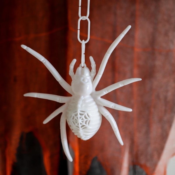 Halloween Spider Trick Toy， Simulering Plast Spider Pendel， LED-glödande svart spindeldekoration 31g black spider lamp