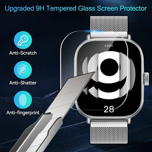 Härdat glas för Xiaomi Redmi Watch 4 Smart Watch HD Skärmskydd Anti-Repor för Mi Redmi Watch 4 Skyddsfilm 3 Pieces Xiaomi Redmi Watch 4