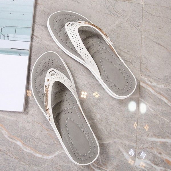 Kvinnors mjuka kudde Flip Flops Thong Sandaler Tofflor Casual apricot 43