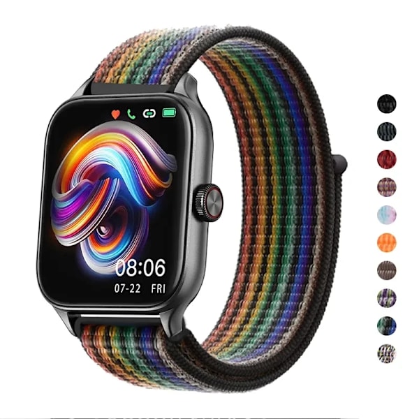 20mm 22mm Nylon Loop band för Amazfit GTS4/2/3/3pro/2e/GTS2 Mini/GTR 4 42mm/47mm/GTR2/2e/stratos armband Amazfit bip rem 7 black red 22mm