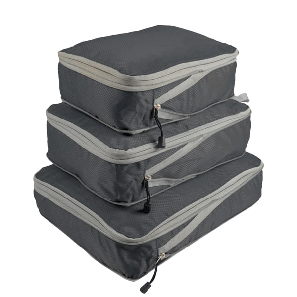 Bagageförvaringsväska | Multifunktionella förpackningskuber för resor | 3st Resekuber Set Vikbar resväska Organizer Lättvikt black