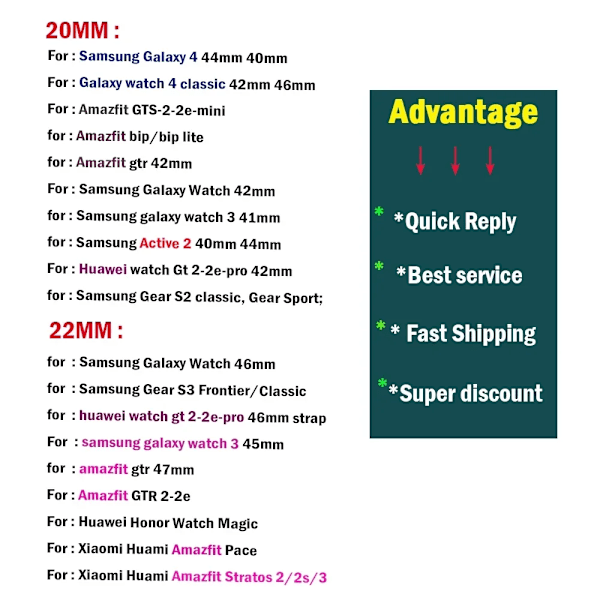 20/22mm Läderarmband för Samsung Watch 7/6/4/5 40 44mm 43mm Pro 45mm armband för Galaxy Watch 4 Classic/Active 3 42 46mm Green 17 20mm watch band