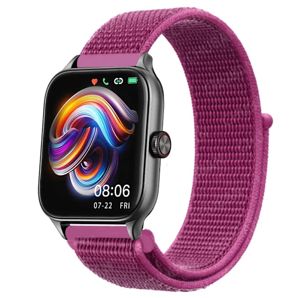 20mm 22mm Nylon Loop band för Amazfit GTS4/2/3/3pro/2e/GTS2 Mini/GTR 4 42mm/47mm/GTR2/2e/stratos armband Amazfit bip rem 41 Dragon Fruit 20mm