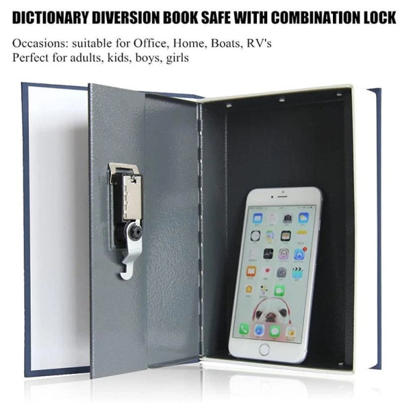 Secret Book Safe Box Simuleringsbok Design Förvaringsbox med lås sovrum Hembruk black password m