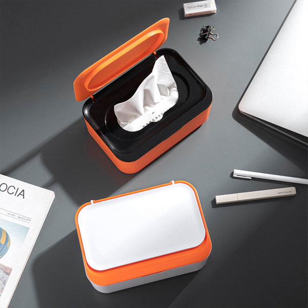 Plast Tissue Mask Dispenser Box Multi Use Tissue Container Box för Automotive Bars Office orange black