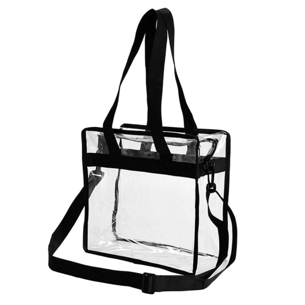 Genomskinlig tygväska med dragkedja Vattentät handväska Transparent Travel Shopping Axelväska black