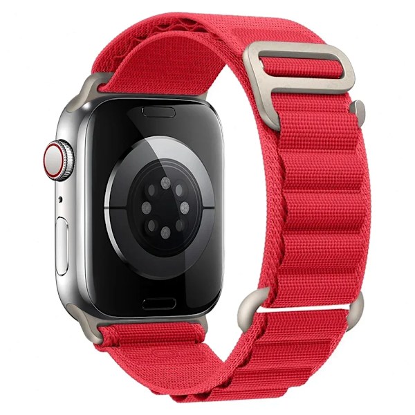 Alpine Armband för Apple Watch Armband 44mm 40mm 49mm 45mm 41mm 38mm 42mm Nylonarmband Iwatch Ultra 2 Series 9 3 4 5 6 7 8 SE Armband Red 38mm 40mm 41mm