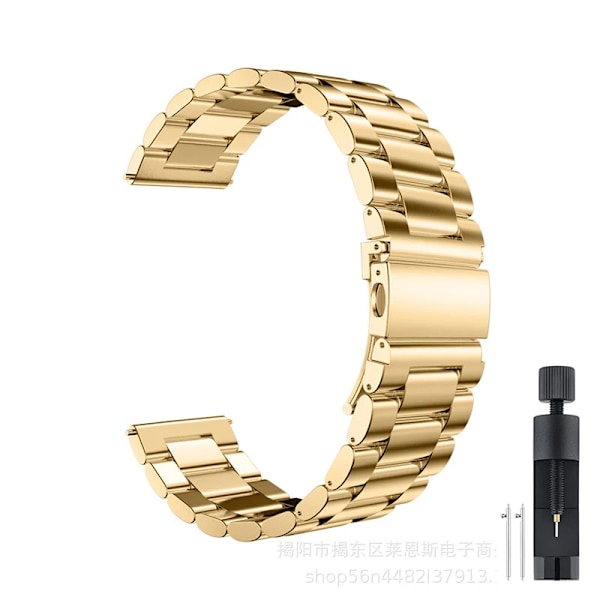 22mm 20mm Metallarmband för Samsung Galaxy Watch 7 6 5 4 40mm 44mm 46mm 5Pro 45mm Rostfritt Stål Armband för Amazfit Bip Huawei GT4 gold 22MM