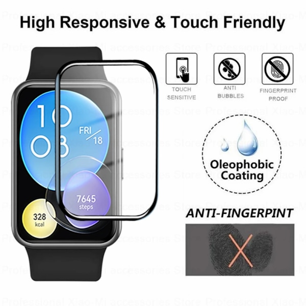 9D Böjt Mjukt Skyddsglas För Huawei Watch Fit 2 Smartwatch Helskärmsskyddsfilm För Huawei Watch 3 Fit2 Fit3 Skal For Huawei Fit 2 2PCS