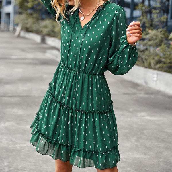 Sexig långärmad kjol för tjej 4 storlek Välj S/M/L/XL Lämplig för middagsbalsbankett l dark green