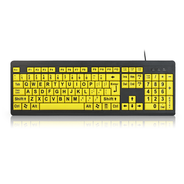 Litet USB -tangentbord USB Stort teckensnitt Bold Student Elderly Keyboard för Macbook för Windows yellow