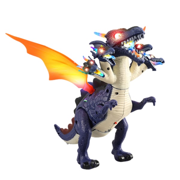 Elektrisk leksak mekaniska dinosaurier samling modell leksak med lätt musik gåva red standing posture five dragons