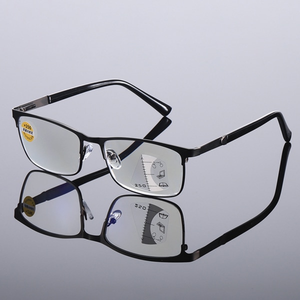 Klassisk stil läsglasögon Ultralätt antistrålning autofokusglasögon för män och kvinnor läsare gun color box glasses power 100
