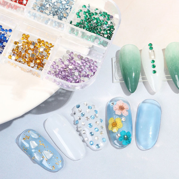 Rhinestone Case Kit för Nail Art Design Nageltillbehör för kvinnor Flickor DIY Nail Art 4