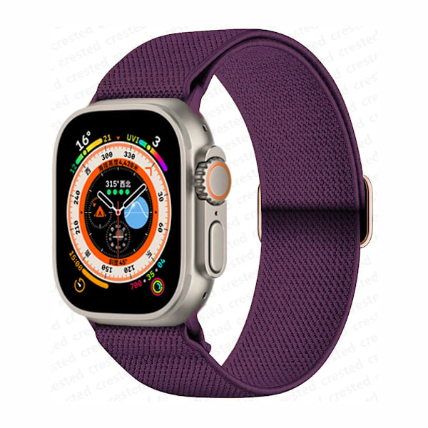 Scrunchie Armband för Apple Watch Band 45mm 44mm 40mm 41mm 42mm 46mm 49mm Elastiskt Nylonarmband iWatch serie 10 9 8 7 se Ultra 2 purple 42mm 44mm 45mm 49mm