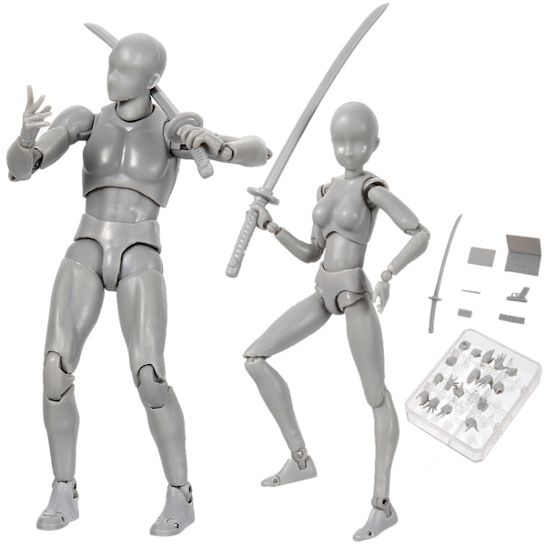 Kropp Chan & Kun Docka Man Kvinna DX Set PVC Movebale Action Figur Modell För SHF Presenter silver male female