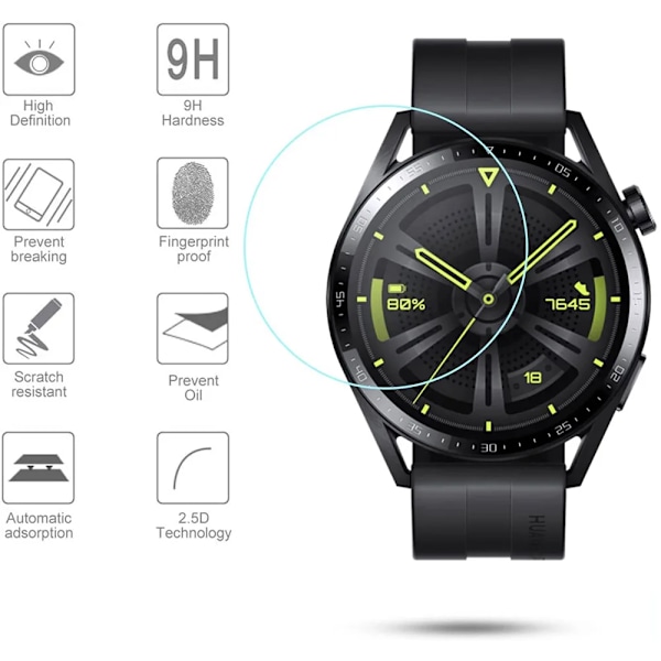 4 st/förpackning Härdat Glas Skyddsfilm För Huawei Watch GT 3 GT3 Pro 46mm Skärmskydd 4 Pieces Huawei GT3 46mm
