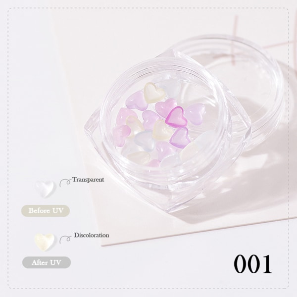 Nageldekor 3D Bow Heart Nail Ornament Boxed Mixed Light Change DIY Charm 1