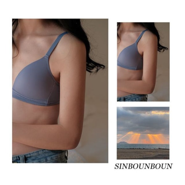 Mesh Liner Hjulfri BH Tunn Bred axelrem Push-up BH underkläder blue 38-85