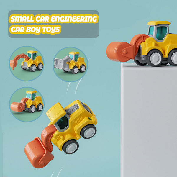 Barnteknik Billeksaksgrävmaskiner Lastbil Toy Construction Vehicles press taxi roller