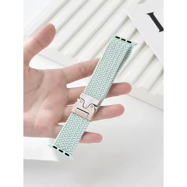 Nylonarmband för Apple Watch Ultra 2 49mm 10 42mm 46mm 9 8 7 45mm 41mm Fallskärmsflätat Bekvämt Band IWatch 6 5 4 SE Correa Starlight 38-40-41MM(S10-42MM)